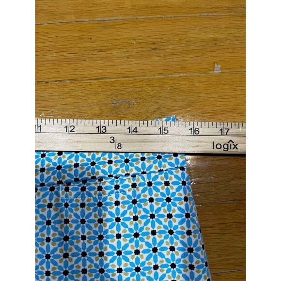 Talbots Pants Womens Curvy Size 6 Geometric Design Blue and Yellow Countrycore - Picture 6 of 8